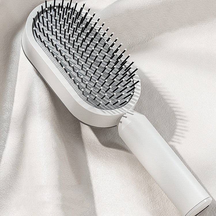 Brosse à Cheveux Auto-Nettoyante – Démêlante Anti-Statique avec Massage du Cuir Chevelu (Nettoyage en 1 Clic)