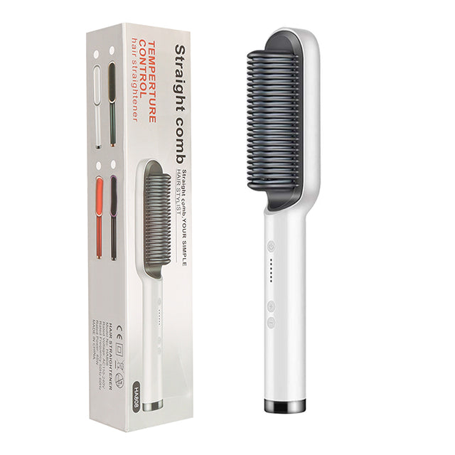 Brosse Lissante 2-en-1 Ionique – Lisseur & Boucleur Électrique Anti-Frisottis