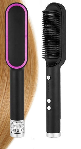 Brosse Lissante 2-en-1 Ionique – Lisseur & Boucleur Électrique Anti-Frisottis