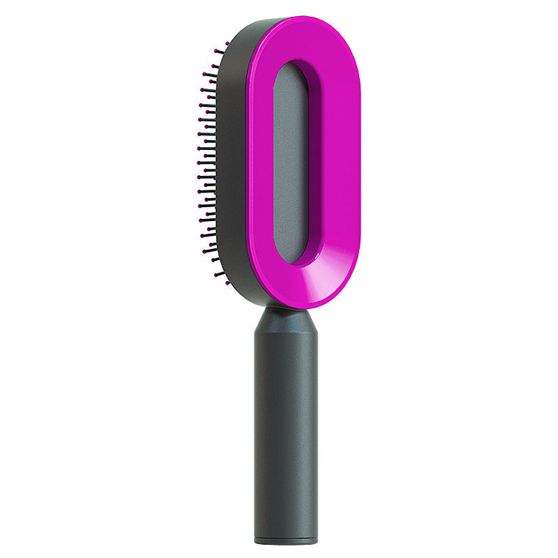 Brosse à Cheveux Auto-Nettoyante – Démêlante Anti-Statique avec Massage du Cuir Chevelu (Nettoyage en 1 Clic)